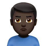 Man Pouting: Dark Skin Tone — Apple