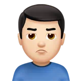 삐죽거리는 남자: 밝은 피부 톤 — Apple