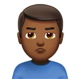 Man Pouting: Medium-Dark Skin Tone — Apple