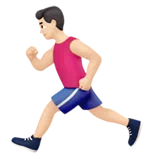 Man Running: Light Skin Tone — Apple