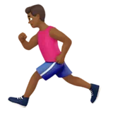 Man Running: Medium-Dark Skin Tone — Apple
