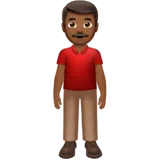 Man Standing: Medium-Dark Skin Tone — Apple