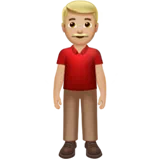 Man Standing: Medium-Light Skin Tone — Apple