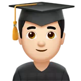 Man Student: Light Skin Tone — Apple
