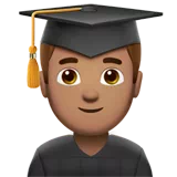 Man Student: Medium Skin Tone — Apple