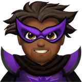 Man Supervillain: Medium-Dark Skin Tone — Apple