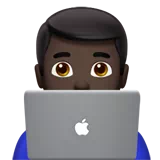 Man Technologist: Dark Skin Tone — Apple