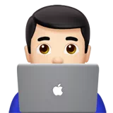 Man Technologist: Light Skin Tone — Apple