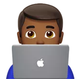 Man Technologist: Medium-Dark Skin Tone — Apple