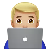 남자 기술자: 중간 밝은 피부 톤 — Apple