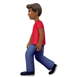 Man Walking: Medium-Dark Skin Tone — Apple