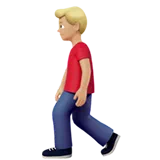Man Walking: Medium-Light Skin Tone — Apple
