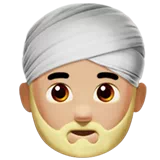 Man Wearing Turban: Medium-Light Skin Tone — Apple