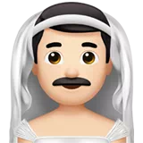Man with Veil: Light Skin Tone — Apple