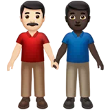 Men Holding Hands: Light Skin Tone, Dark Skin Tone — Apple
