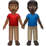Men Holding Hands: Medium-Dark Skin Tone, Dark Skin Tone — Apple