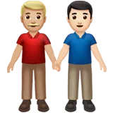 Men Holding Hands: Medium-Light Skin Tone, Light Skin Tone — Apple