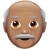 Old Man: Medium Skin Tone — Apple