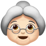 Old Woman: Light Skin Tone — Apple