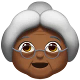 Old Woman: Medium-Dark Skin Tone — Apple