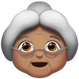 Old Woman: Medium Skin Tone — Apple