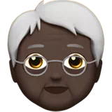 Older Person: Dark Skin Tone — Apple