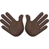 Open Hands: Dark Skin Tone — Apple