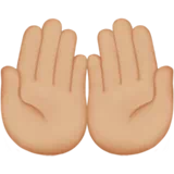 Palms Up Together: Medium-Light Skin Tone — Apple