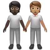 People Holding Hands: Dark Skin Tone, Medium Skin Tone — Apple