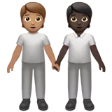 People Holding Hands: Medium Skin Tone, Dark Skin Tone — Apple