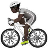 Person Biking: Dark Skin Tone — Apple