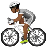 Person Biking: Medium-Dark Skin Tone — Apple