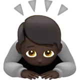 Person Bowing: Dark Skin Tone — Apple
