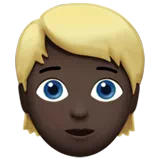 Person: Dark Skin Tone, Blond Hair — Apple