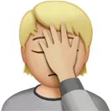 Person Facepalming: Medium-Light Skin Tone — Apple