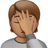 Person Facepalming: Medium Skin Tone — Apple