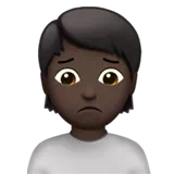 Person Frowning: Dark Skin Tone — Apple
