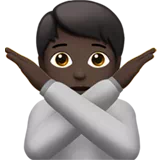Person Gesturing No: Dark Skin Tone — Apple