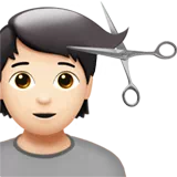 Person Getting Haircut: Light Skin Tone — Apple