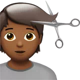 Person Getting Haircut: Medium-Dark Skin Tone — Apple