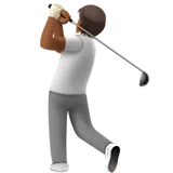 Person Golfing: Medium-Dark Skin Tone — Apple