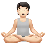 Person in Lotus Position: Light Skin Tone — Apple