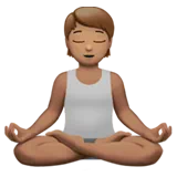 Person in Lotus Position: Medium Skin Tone — Apple