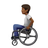 Person in Manual Wheelchair: Medium-Dark Skin Tone — Apple