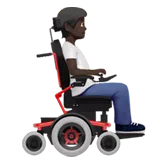 Person in Motorized Wheelchair Facing Right: Dark Skin Tone — Apple