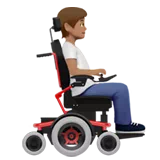Person in Motorized Wheelchair Facing Right: Medium Skin Tone — Apple