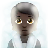 Person in Steamy Room: Dark Skin Tone — Apple