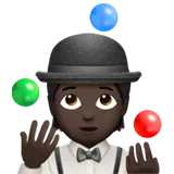 Person Juggling: Dark Skin Tone — Apple