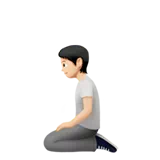 Person Kneeling: Light Skin Tone — Apple