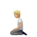 무릎 꿇은 사람: 중간 정도의 밝은 피부 톤 — Apple